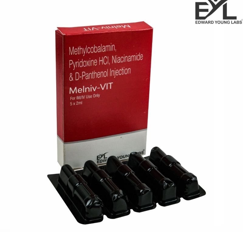 Melniv Vit Methylcobalamin Pyridoxine HCL Niacinamide D Panthenol Injection