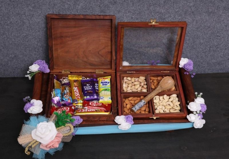 Brown Wooden Premium Gift Hamper