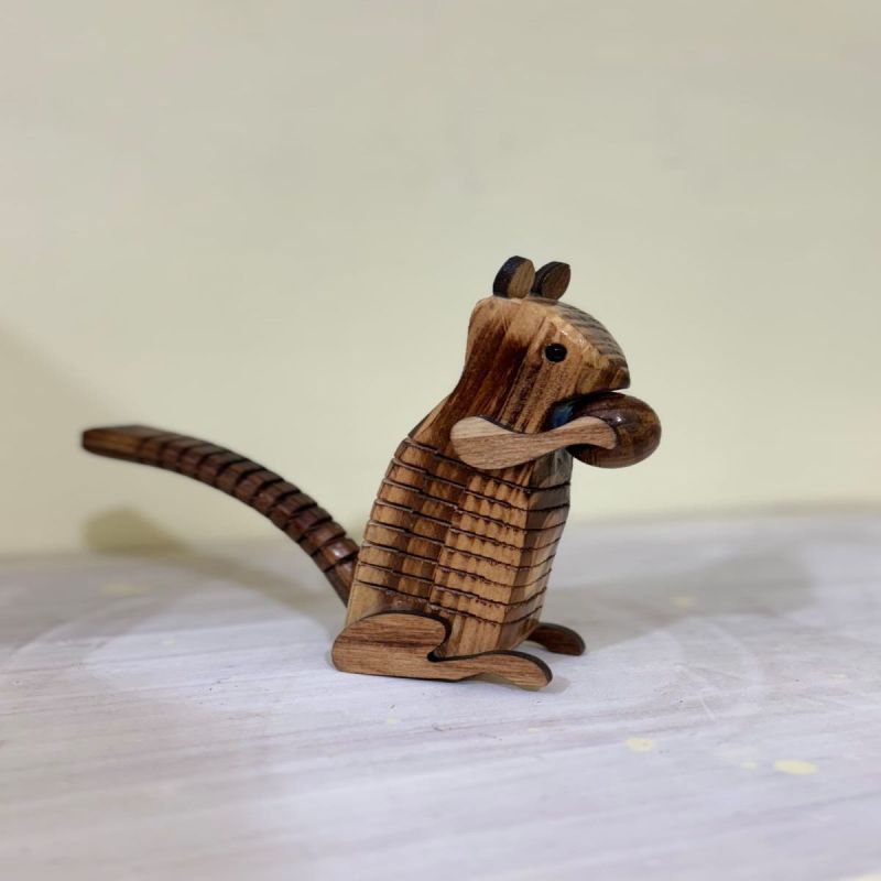 Brown Wooden Squirrel Toy