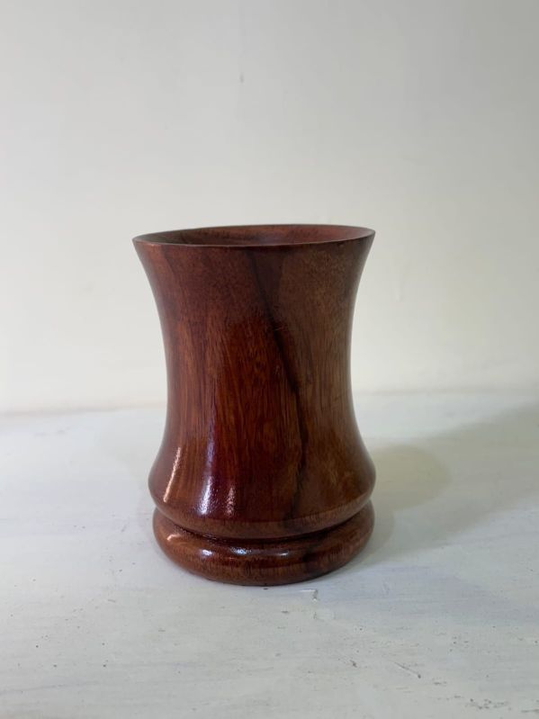 Brown Wooden Tumbler Glass