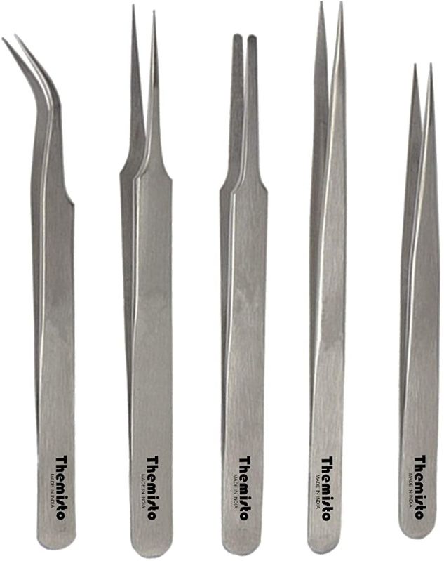 Themisto 5 in 1 Stainless Steel Tweezer Set