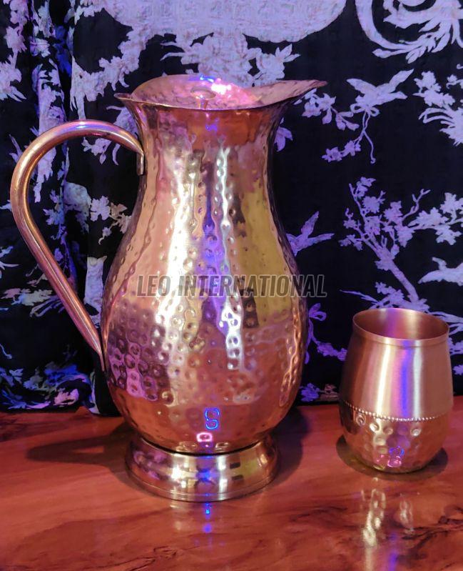 Round Pure Copper Glass Jug Set