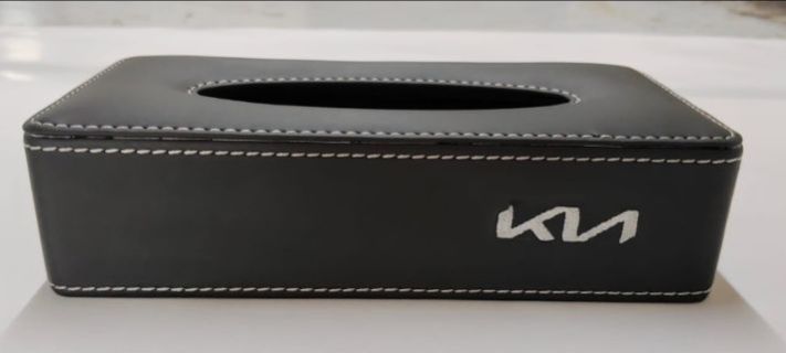 Kia Black PU Leather Tissue Box