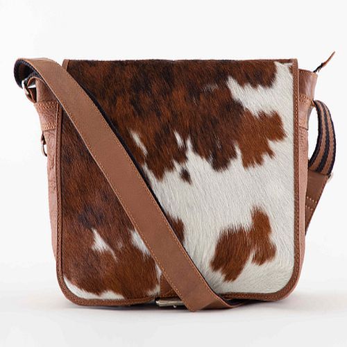 Designer Brown Leather Messenger Bag