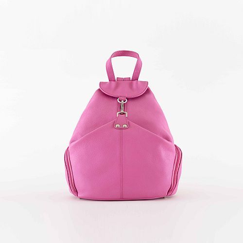 Ladies Pink Leather Backpack Bag