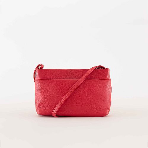 Ladies Plain Red Leather Sling Bag
