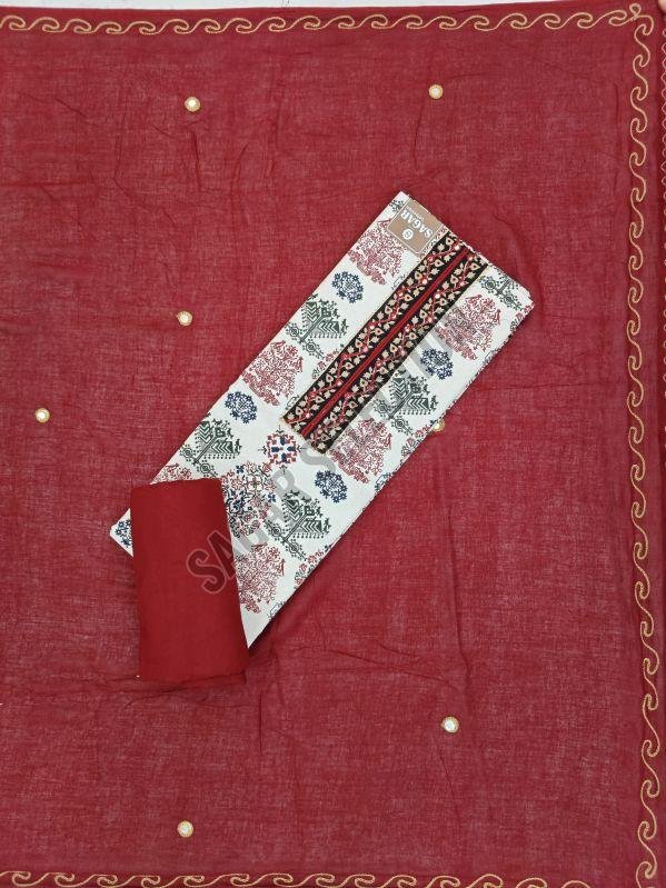 Ladies Khadi Cotton Unstitched Suit Material