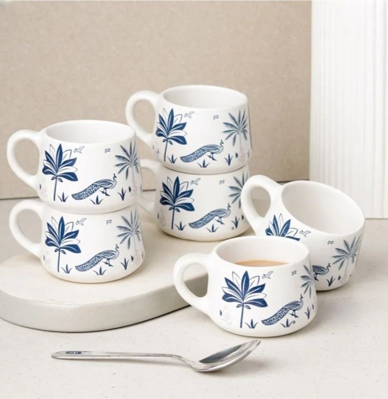 200ml Printed Ceramic Tea Cup Set