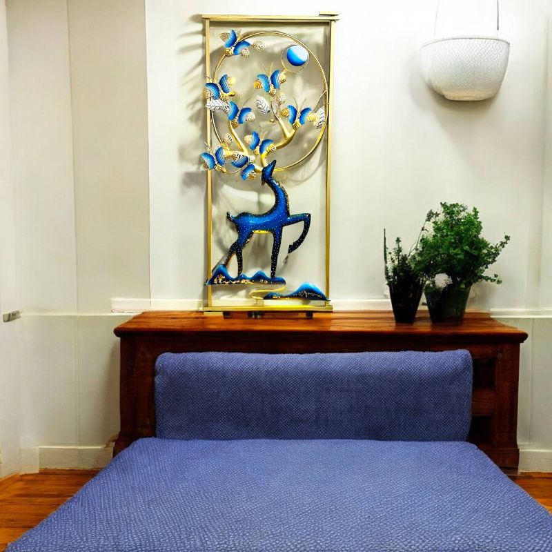 Butterflies Handmade Decorative Metal Deer Wall Hanging