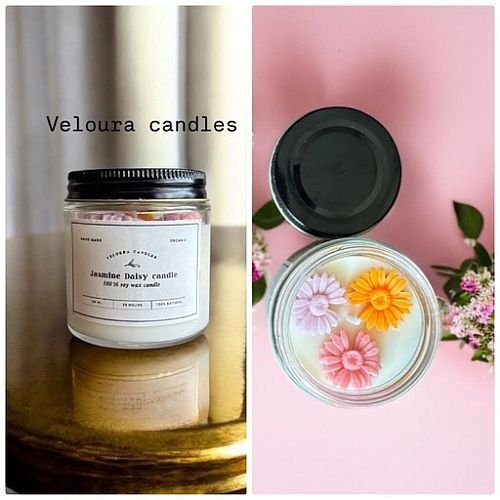 100 Ml Transparent Jasmine Daisy Scented Candle Jar
