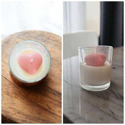 200 Ml Heart Design Transparent Scented Candle Jar