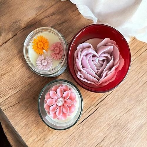 Set OF 3 Pcs Frosted Glass Candle Jar
