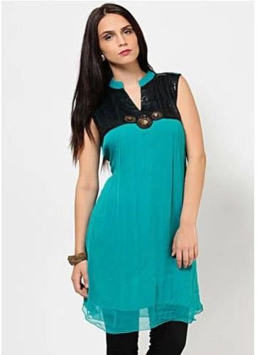 Ladies Sleeveless Chiffon Kurti