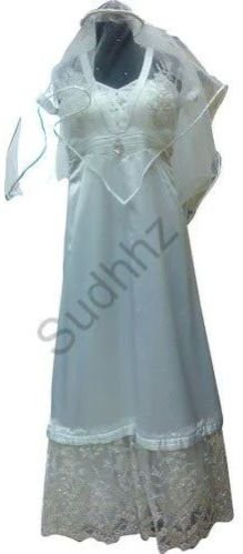 Ladies White Embroidered Gown