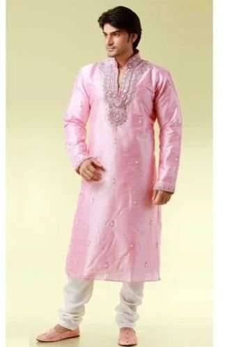 Mens Pink Designer Kurta Set