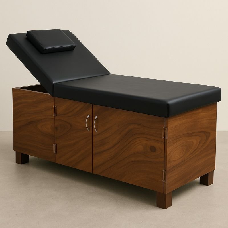 wooden storage massage bed