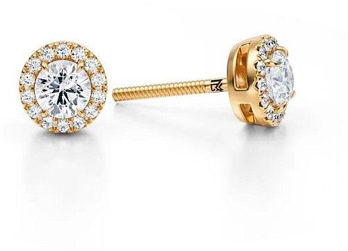 Lab Grown Diamond Round Stud Earrings