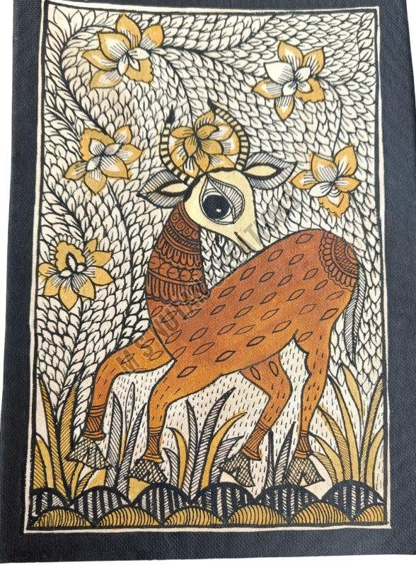 A Deer Forest Mithila Madhubani Painting