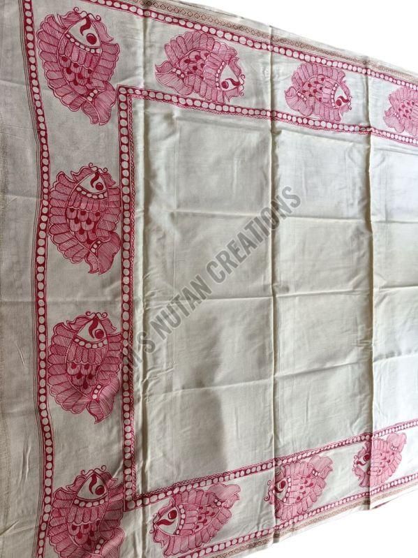 bhagalpuri khadi cotton hand painted madhubani dupatta