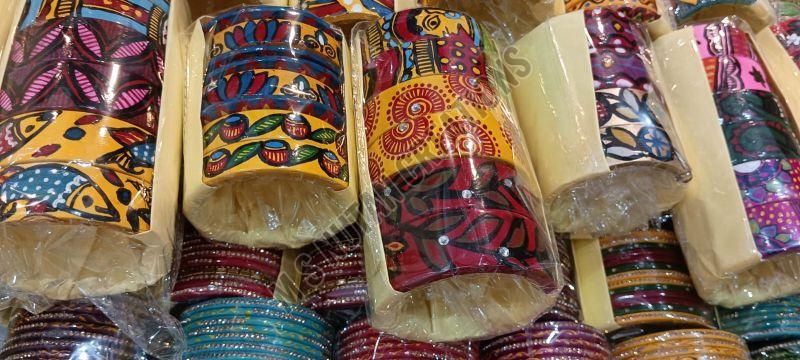 Lac Bangles With Hand Painted Mithila Painting