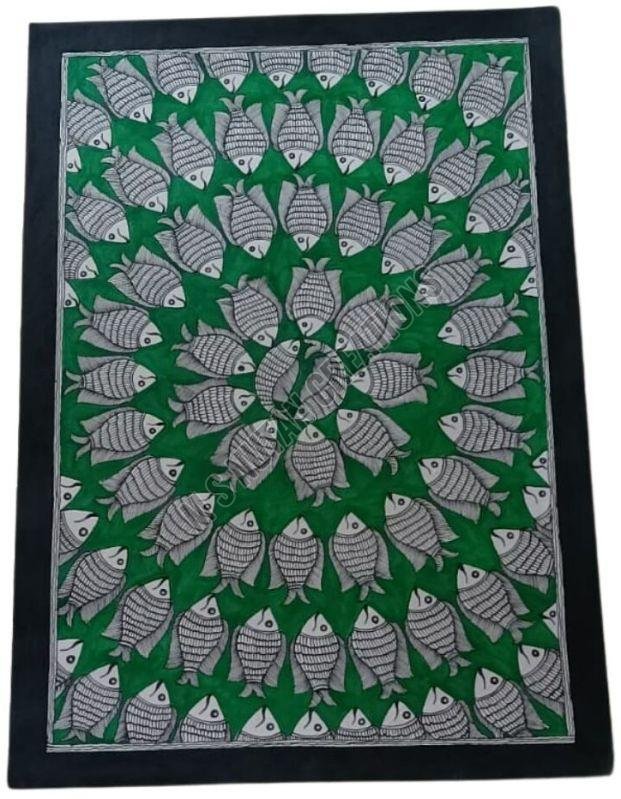Paper Raas OF Fish Madhubani Painting