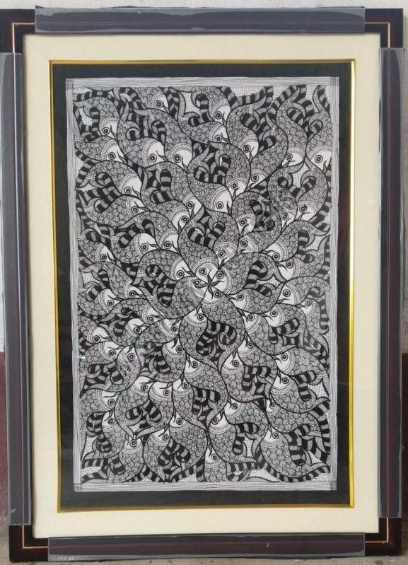 Innovative Fish Madhubani Painting