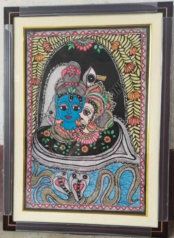 Shiv Parvati Ardhnareshwar Swaroop Madhubani Painting