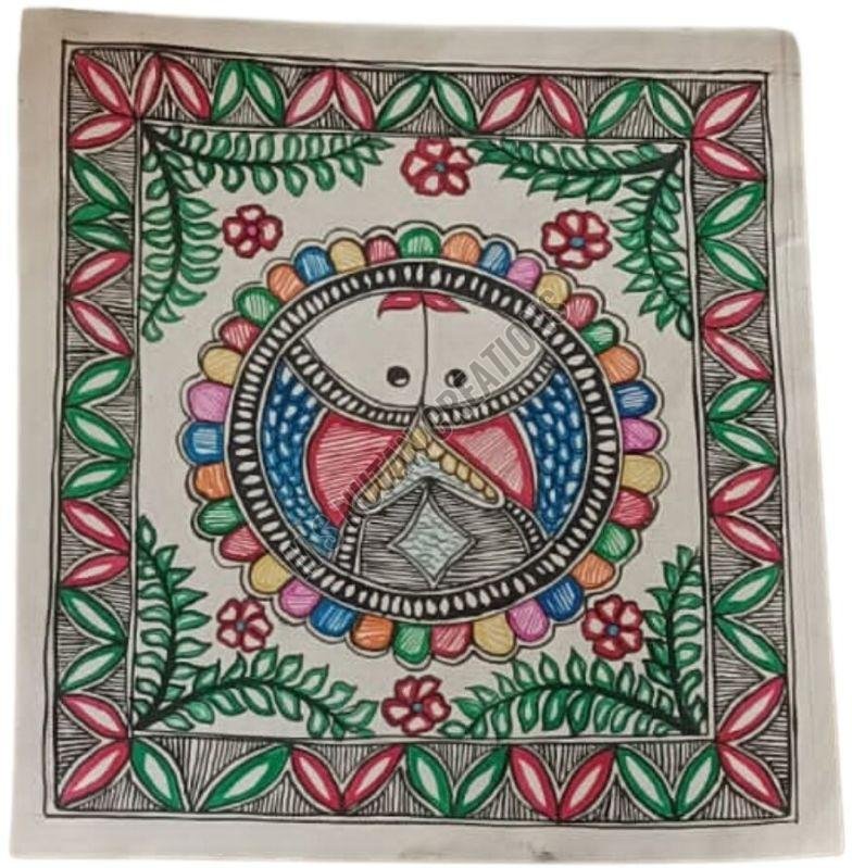 Multicolor Handmade Sheet Framed Mithila Painting