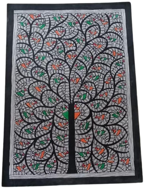 Room Decor Hand Painted Tree OF Life Madhubani Painting