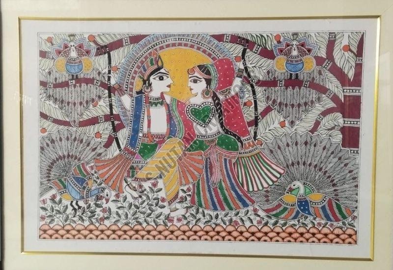 Krishna Radha Jhula Painting