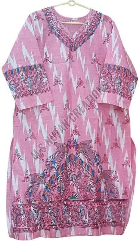 Ladies Cotton Mithila Painting Kurti &AMP; Pant Set