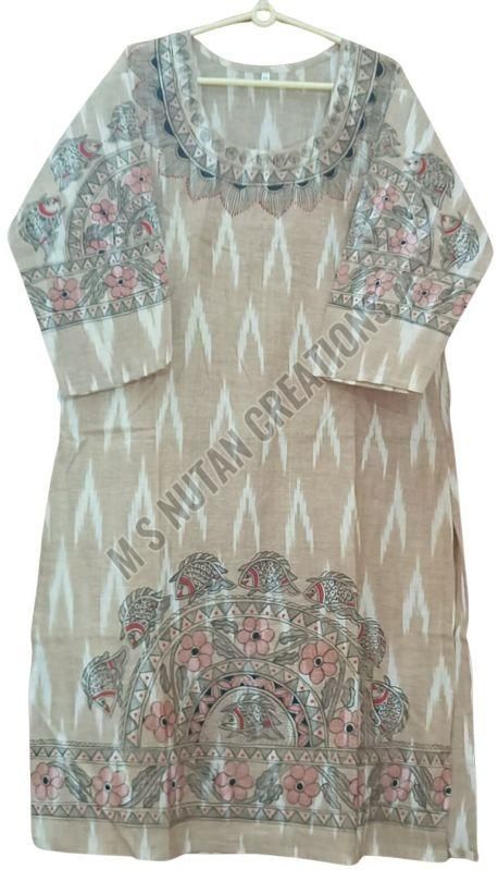 Ladies Stylish Cotton Mithila Painting Pant &AMP; Kurti Set