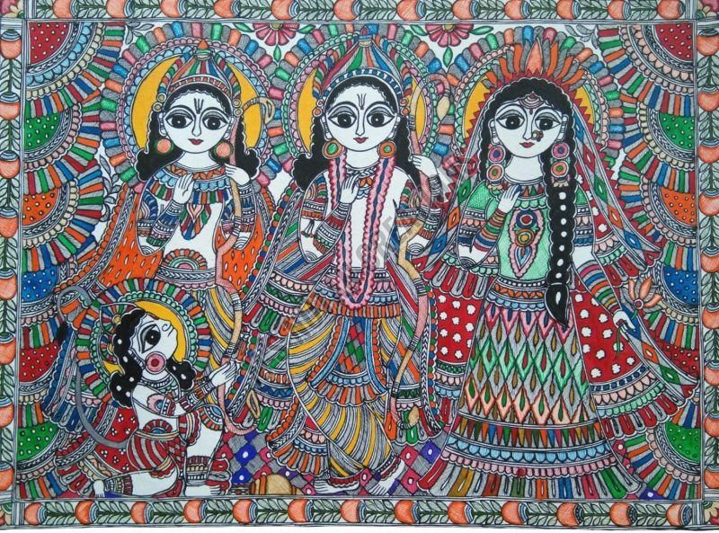 RAM Darbar Madhubani Painting