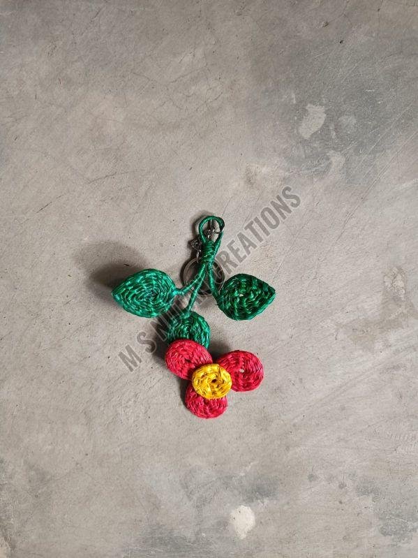 Multicolor Crochet Flower Keychain