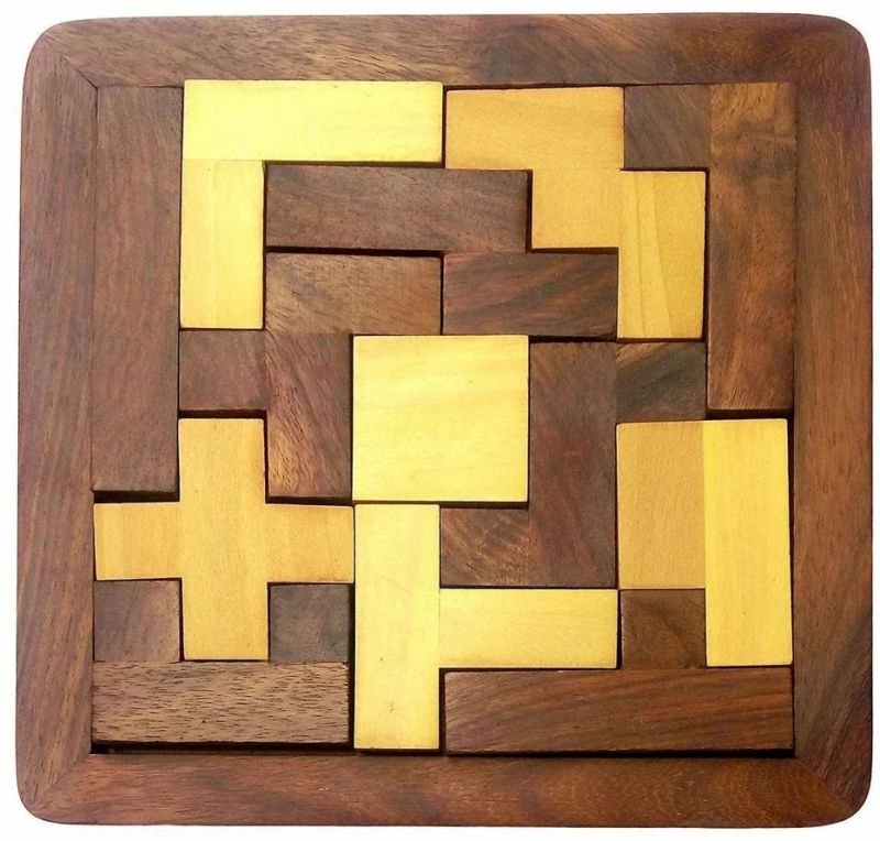Brown Wooden Puzzle Game