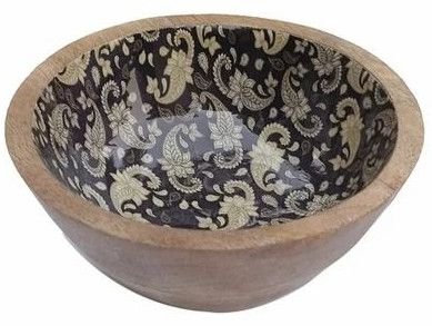 Wooden Bowl With Enamel Finish