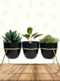 Indoor Trio Metal Planter Pot