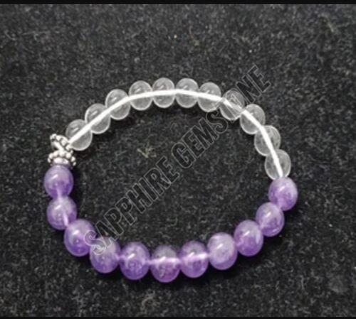 Amethyst & Clear Quartz Combination Bracelet