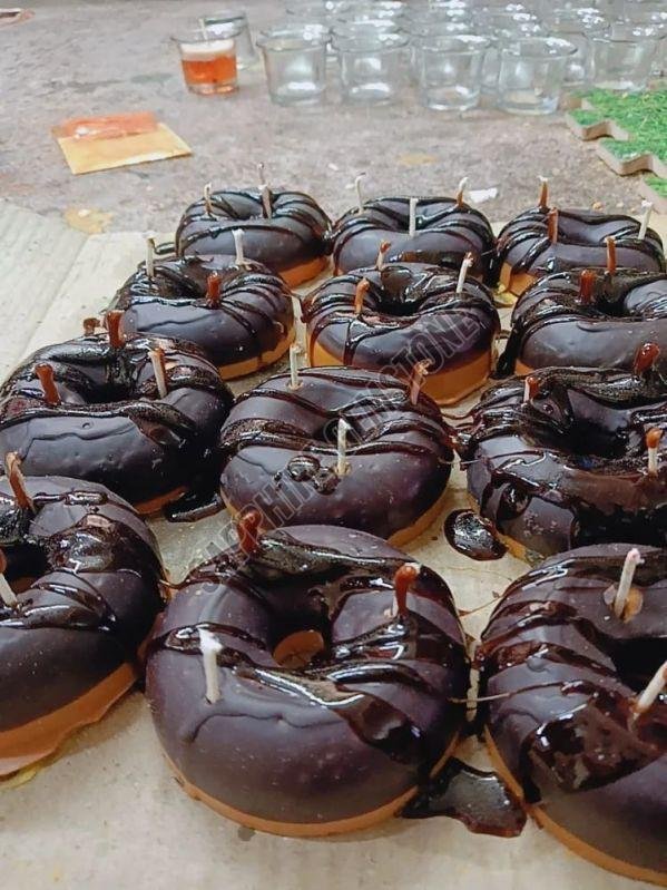 Chocolate Donut Shape Decorative Candle