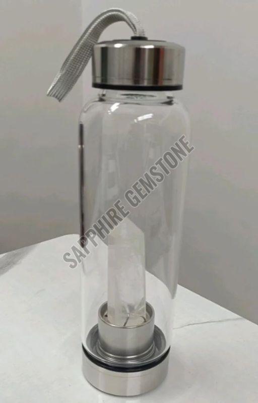 Clear Quartz Crystal Infused Water Bottle