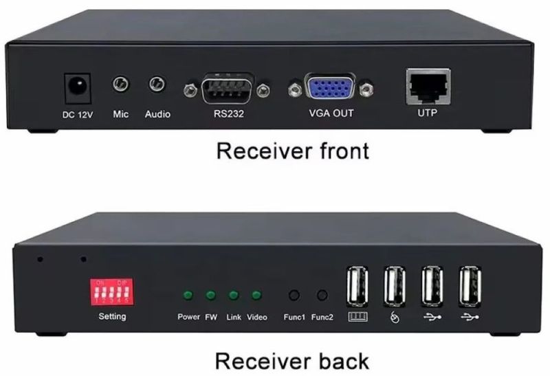4K VGA KVM Extender Over Network Cable with USB2.0 Audio RS232