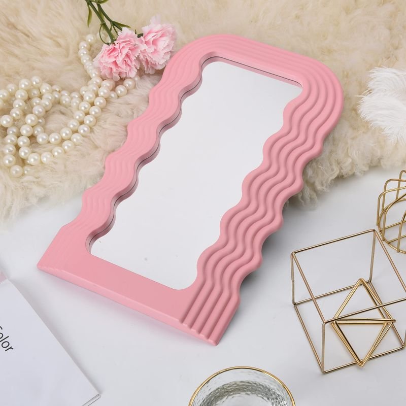 Decorative Pink Wavy Mirror
