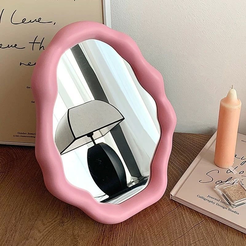 Pink Wavy Wall Mirror