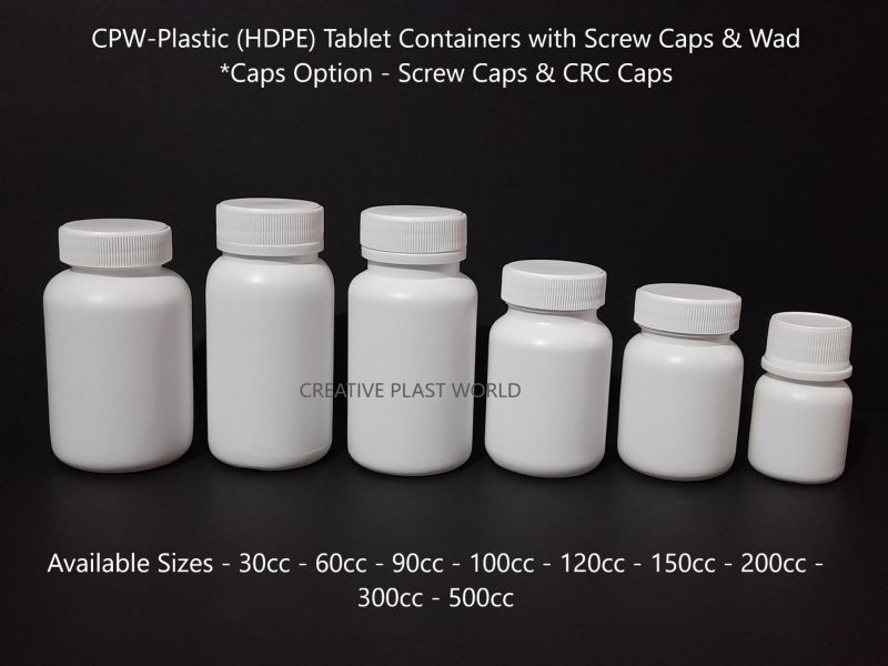 Plastic HDPE Tablet Containers
