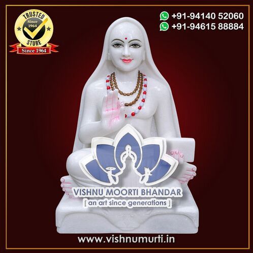 Adi Shankaracharya White Marble Statue
