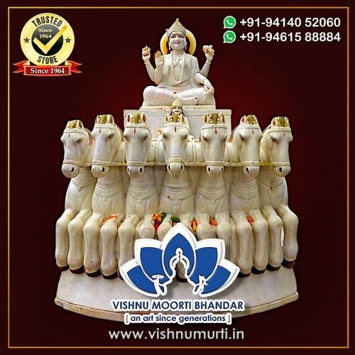 Marble Surya Dev Bhagwan Statue