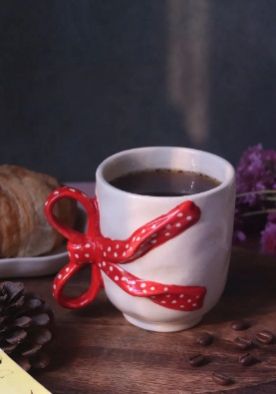 Bow Design Ceramic Mug