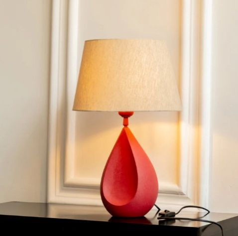 Red Drop Textured Decorative Table Lamp