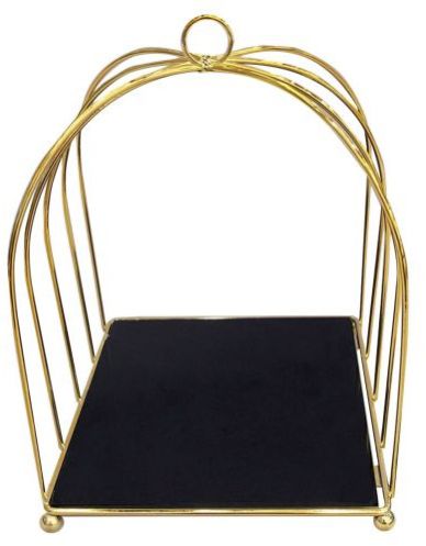 Square Black Golden Metal Hamper Basket