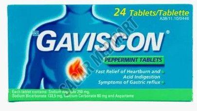 gaviscon gastic peppermint acid indigestion tablets